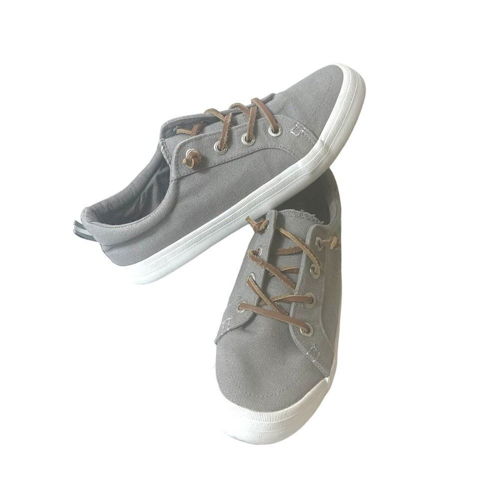 Tommy Bahama Womens Sz 10 Gray Canvas Slip On Low Top Casual Comfort Skate Shoes